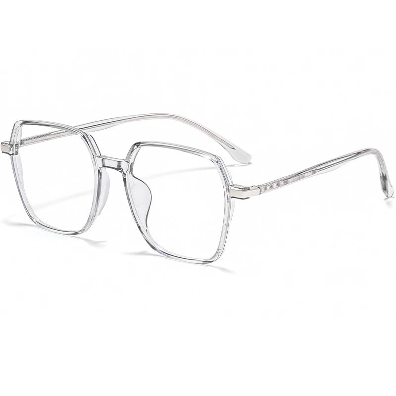 Hotochki Unisex Full Rim Polygonal Alloy Eyeglasses 3700d Full Rim Hotochki GRAY
