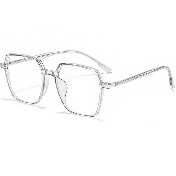 Hotochki Unisex Full Rim Polygonal Alloy Eyeglasses 3700d Full Rim Hotochki GRAY