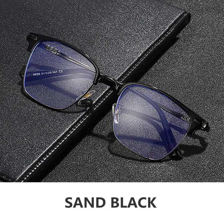 Kocolior Unisex Full Rim Square Acetate Titanium Alloy Eyeglasses 7509 Full Rim Kocolior BLACK China