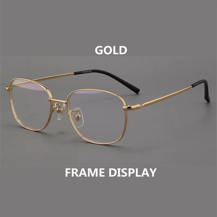 Kocolior Unisex Full Rim Irregular Square Alloy Hyperopic Reading Glasses 80011 Reading Glasses Kocolior Gold 0 