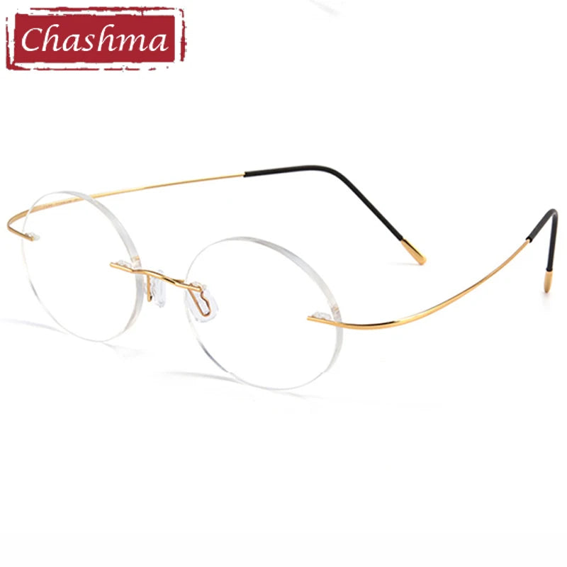 Chashma Ochki Women's Rimless Polygon Titanium Eyeglasses 316016