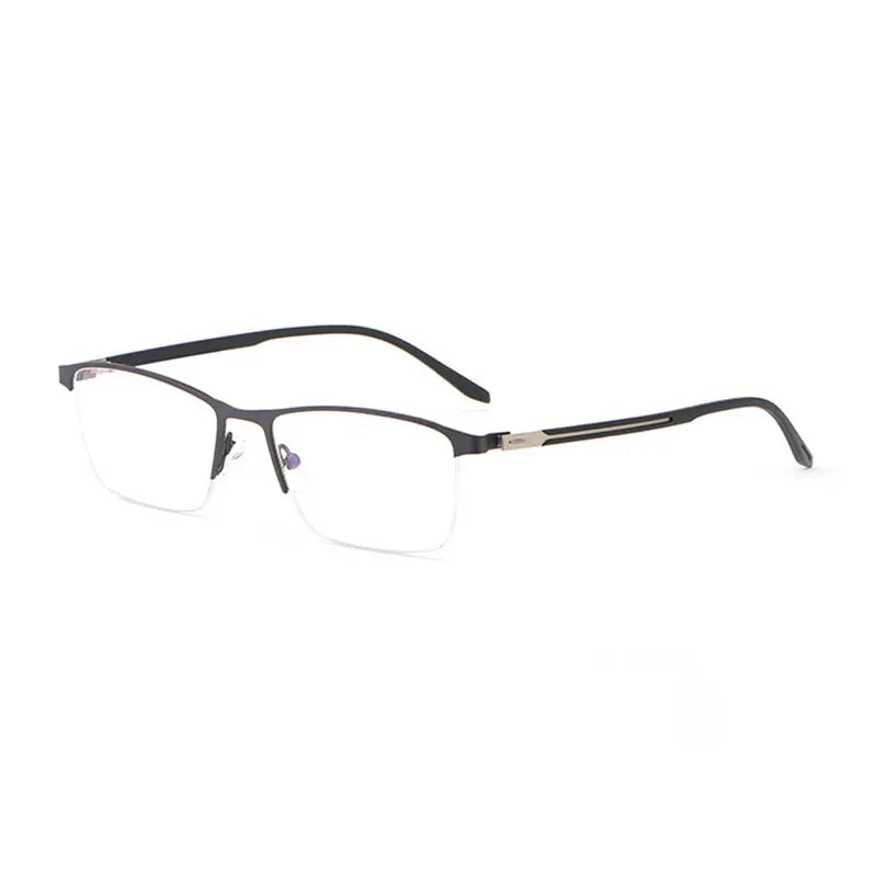 Hotochki Men's Semi Rim Square Brow Line Alloy Eyeglasses 98334