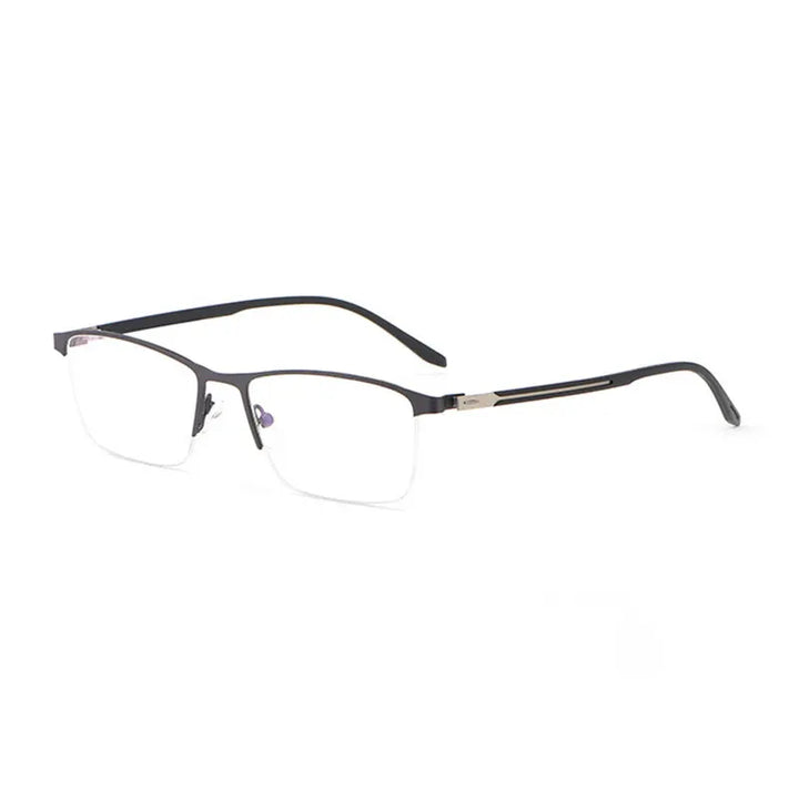 Hotochki Men's Semi Rim Square Brow Line Alloy Eyeglasses 98334