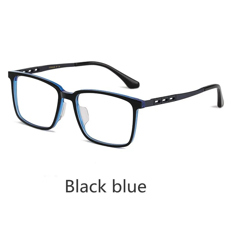 Kocolior Unisex Full Rim Square Tr 90 Titanium Alloy Eyeglasses F001 Full Rim Kocolior Black Blue China