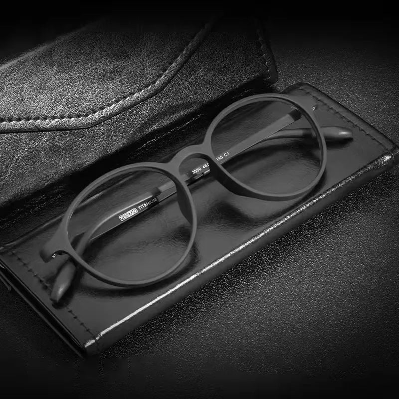 Kocolior Unisex Full Rim Round Rubber Titanium Hyperopic Reading Glasses 9135 Reading Glasses Kocolior