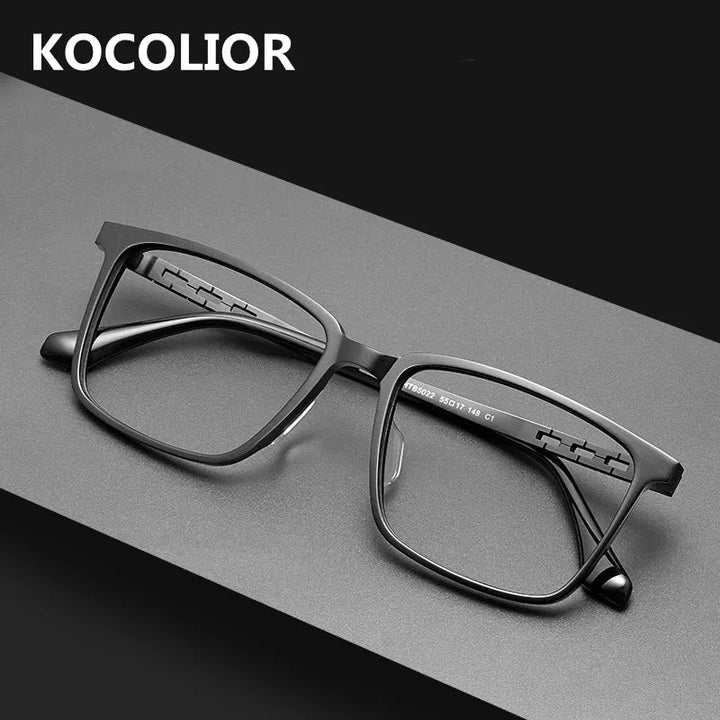 Kocolior Unisex Full Rim Square Tr 90 Titanium Alloy Eyeglasses F001 Full Rim Kocolior