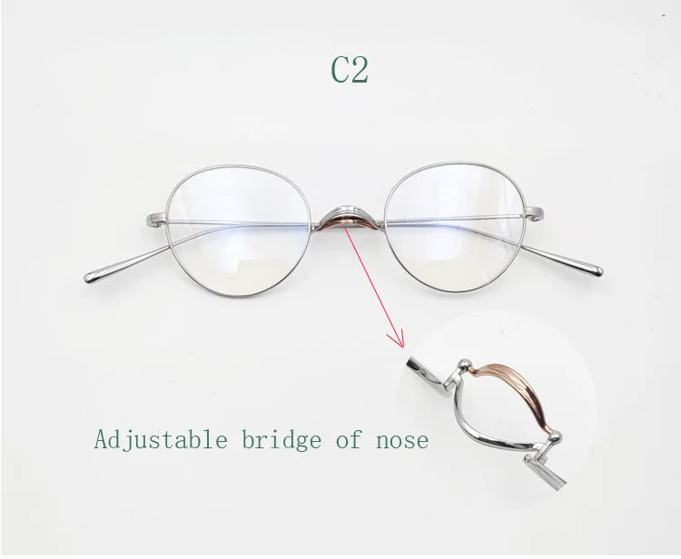 Yujo Women's Full Rim Oval Titanium Adjustable Bridge Eyeglasses 13045 Full Rim Yujo C2 CHINA