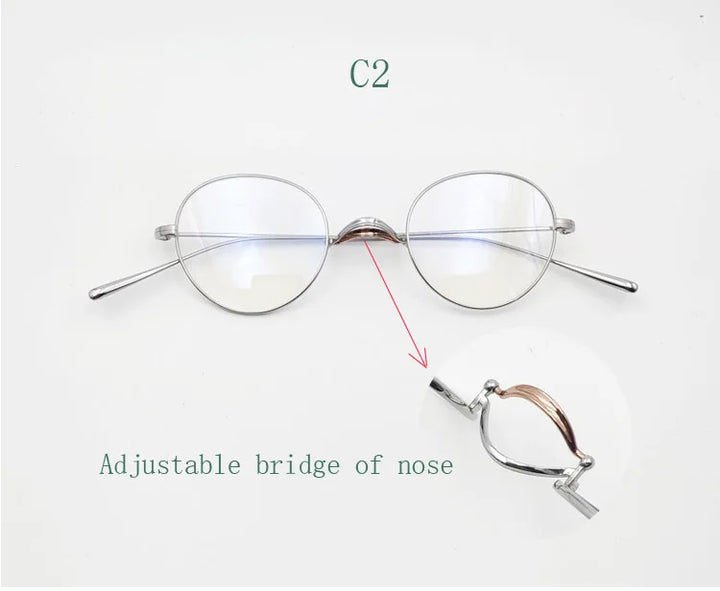 Yujo Women's Full Rim Oval Titanium Adjustable Bridge Eyeglasses 13045 Full Rim Yujo C2 CHINA