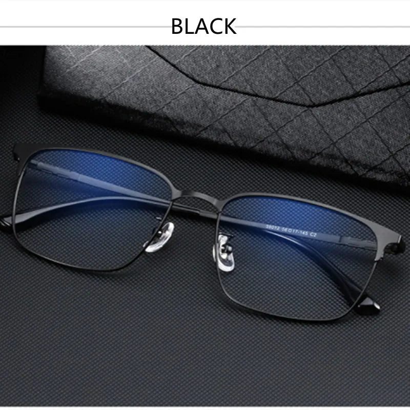 Kocolior Unisex Full Rim Square Titanium Acetate Eyeglasses 38012 Full Rim Kocolior Black China 