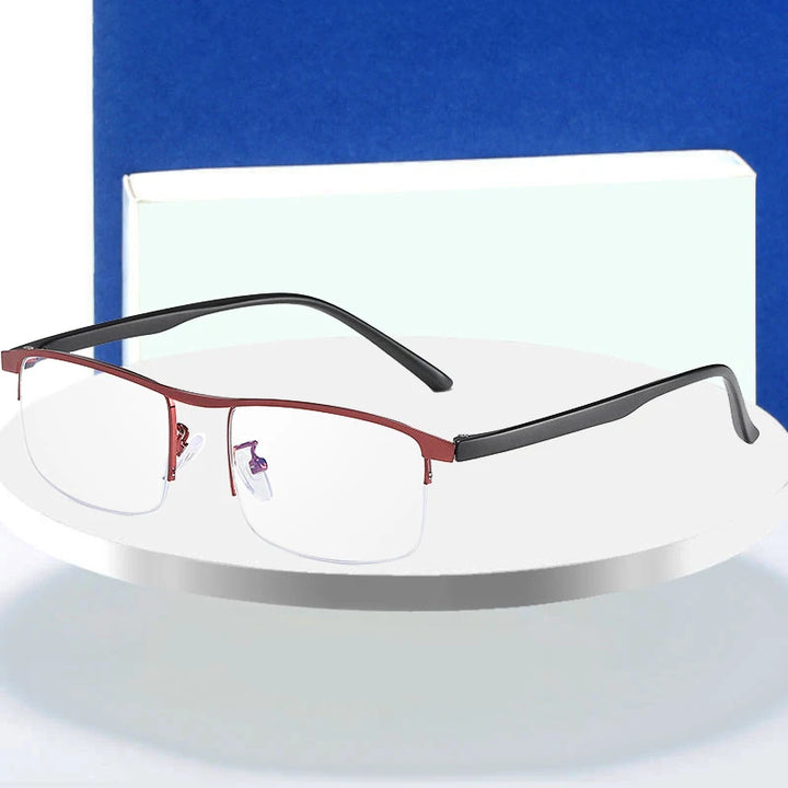 Hotochki Mens Semi Rim Square Alloy Eyeglasses Zy8801 Semi Rim Hotochki   