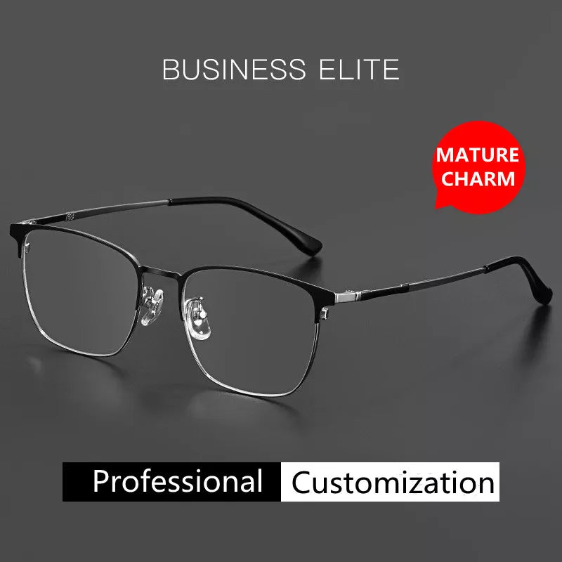 Kocolior Unisex Full Rim Square Acetate Alloy Hyperopic Reading Glasses 91872 Reading Glasses Kocolior