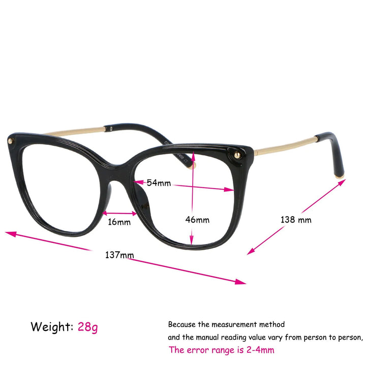 CCspace Women's Full Rim Cat Eye Tr 90 Titanium Reading Glasses R45818 Reading Glasses CCspace