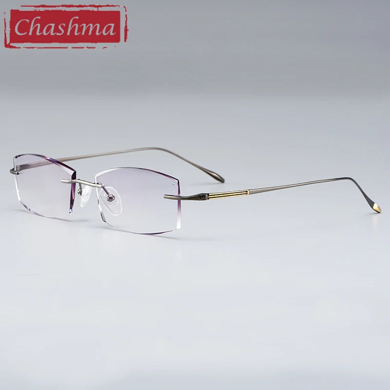 Chashma Unisex Rimless Oval Rectangle Titanium Eyeglasses 879083