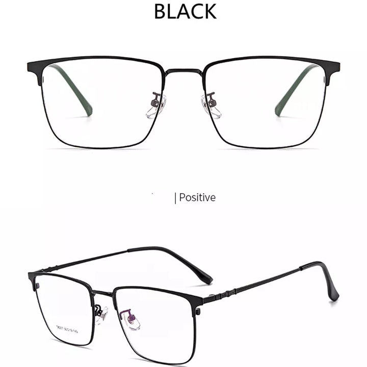 Kocolior Unisex Full Rim Square Alloy Eyeglasses 38007 Full Rim Kocolior Black China
