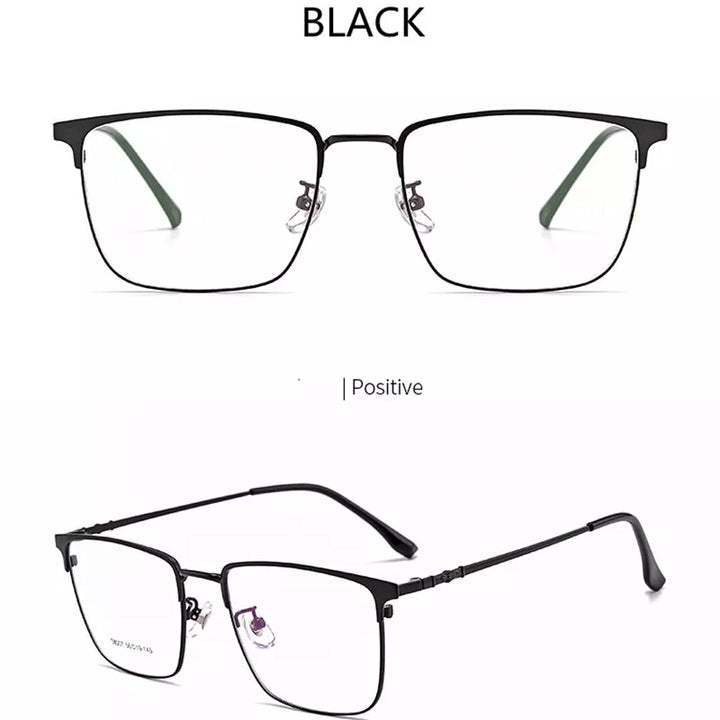 Kocolior Unisex Full Rim Square Alloy Eyeglasses 38007 Full Rim Kocolior Black China 