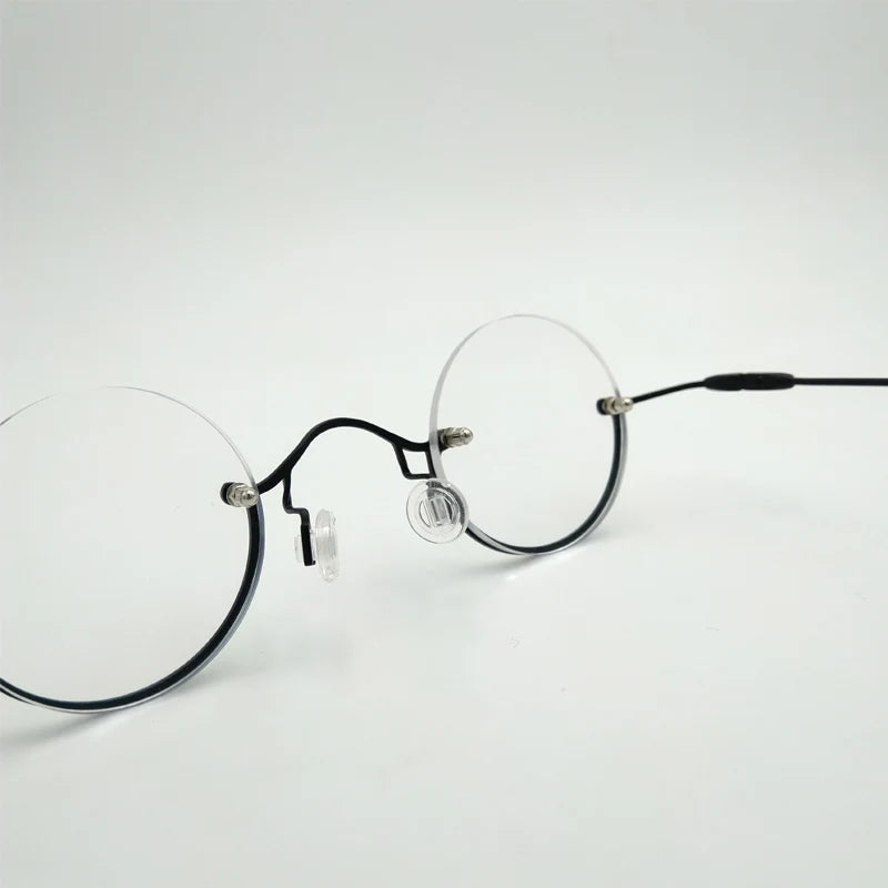 Yujo Unisex Semi Rim Round Alloy Reading Glasses 00736 Reading Glasses Yujo