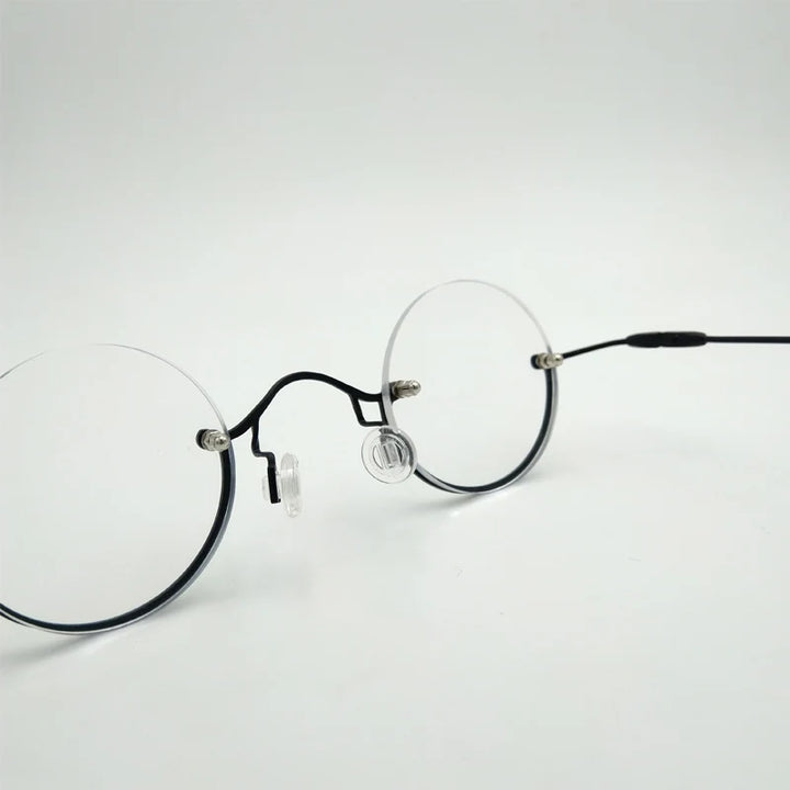 Yujo Unisex Semi Rim Round Alloy Reading Glasses 00736 Reading Glasses Yujo