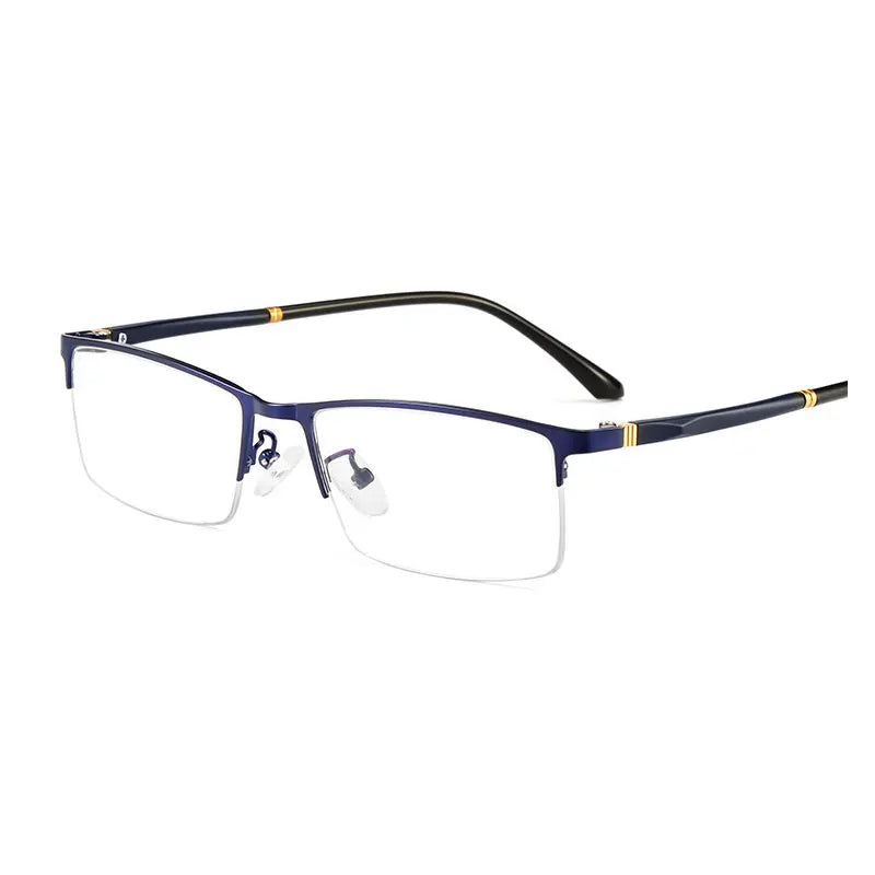 Hotochki Men's Semi Rim Square Brow Line Alloy Eyeglasses 928422
