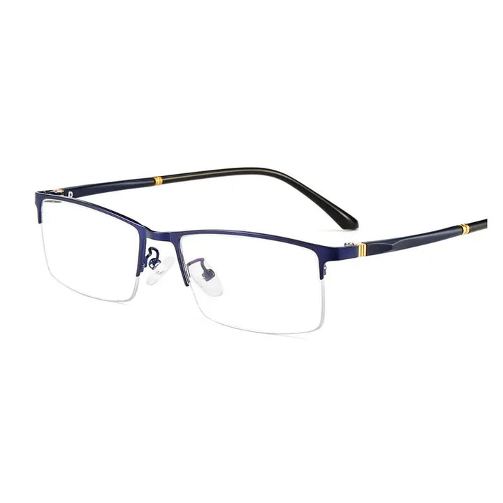 Hotochki Men's Semi Rim Square Brow Line Alloy Eyeglasses 928422
