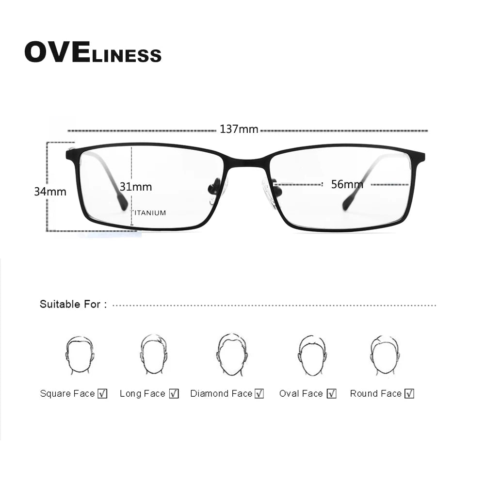 Oveliness Women's Full Rim Square Titanium-Alloy Eyeglasses 618822