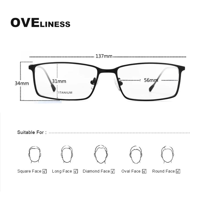 Oveliness Women's Full Rim Square Titanium-Alloy Eyeglasses 618822
