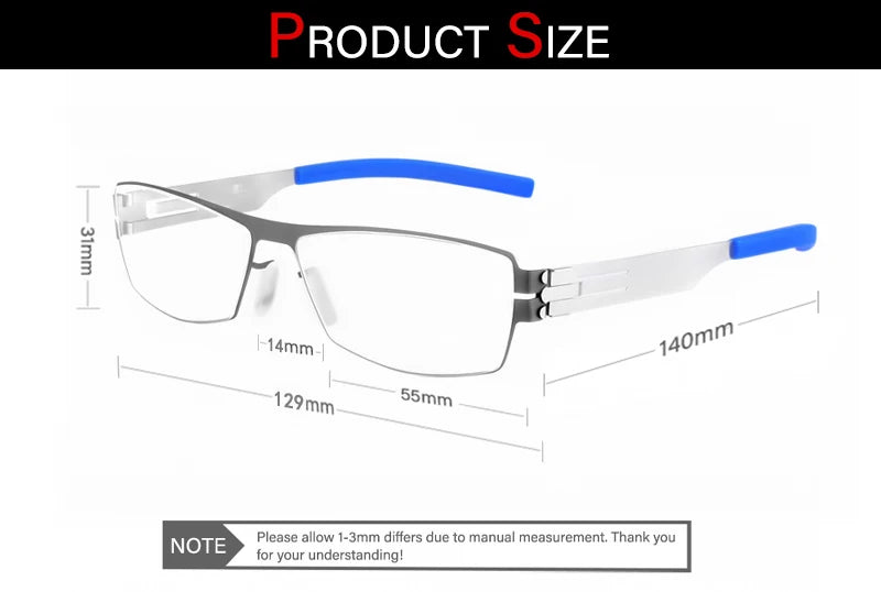 Aimee Women's Full Rim Square Screwless Steel Eyeglasses 51120