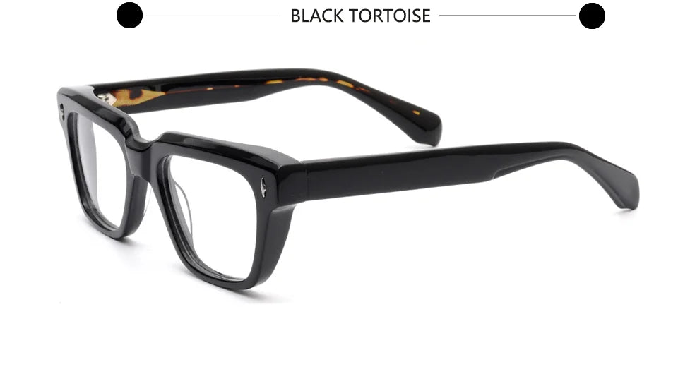 Esnbie Unisex Full Rim Square Brow Line Acetate Eyeglasses 613611