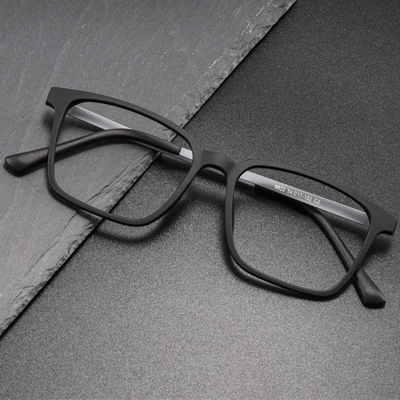 Kocolior Men's Full Rim Large Square Titanium Eyeglasses 9822 Full Rim Kocolior