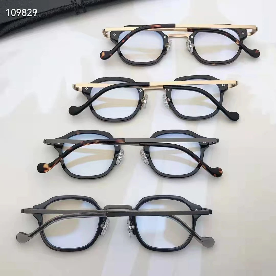 Aimee Unisex Full Rim Polygon Titanium Acetate Eyeglasses 5502 Full Rim Aimee