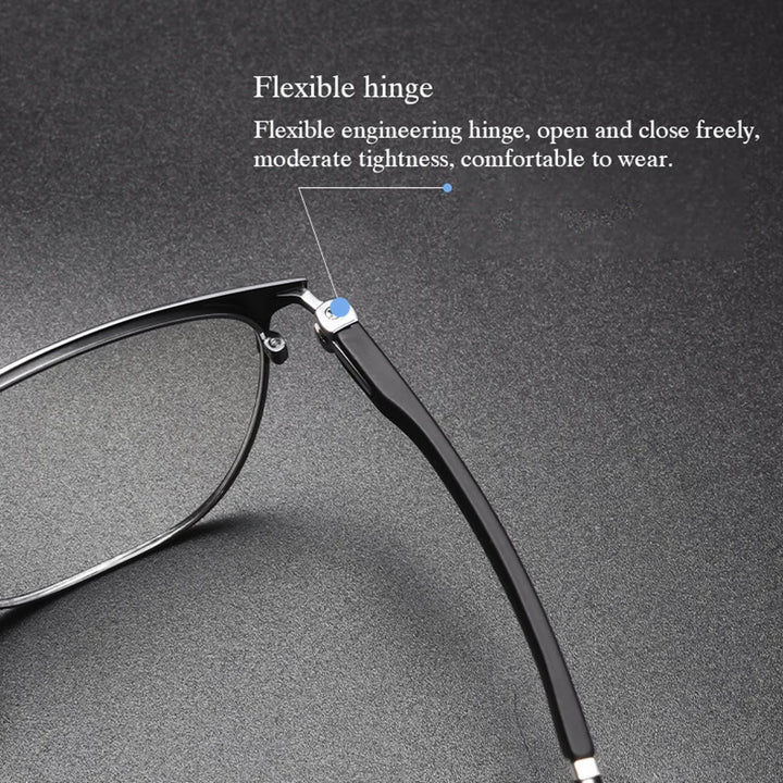 Hotochki Mens Semi Rim Square Alloy Eyeglasses 6120d Full Rim Hotochki