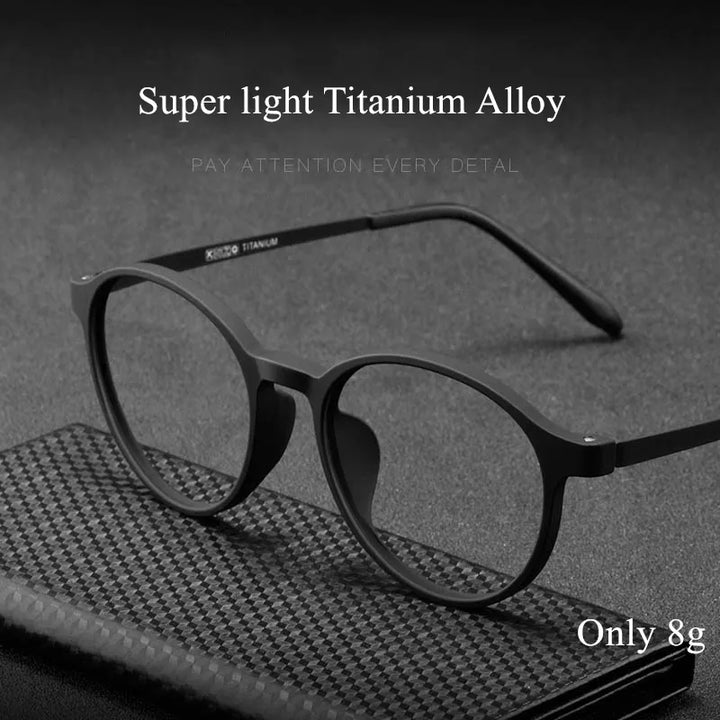 Kocolior Unisex Full Rim Round Tr 90 Titanium Alloy Eyeglasses 3050 Full Rim Kocolior