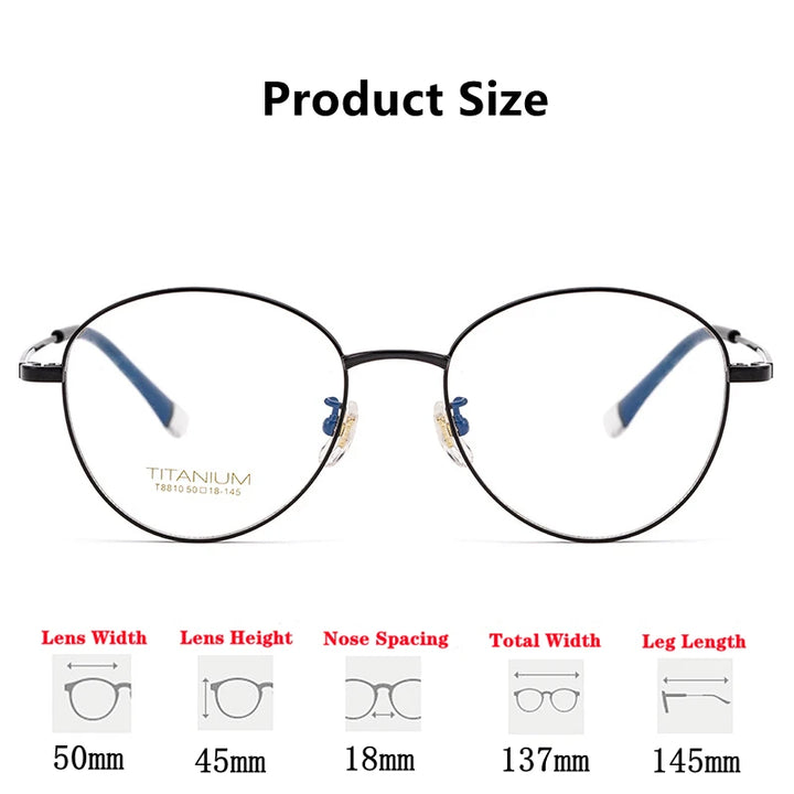 Kocolior Women's Full Rim Oval Titanium Eyeglasses 8810 Full Rim Kocolior