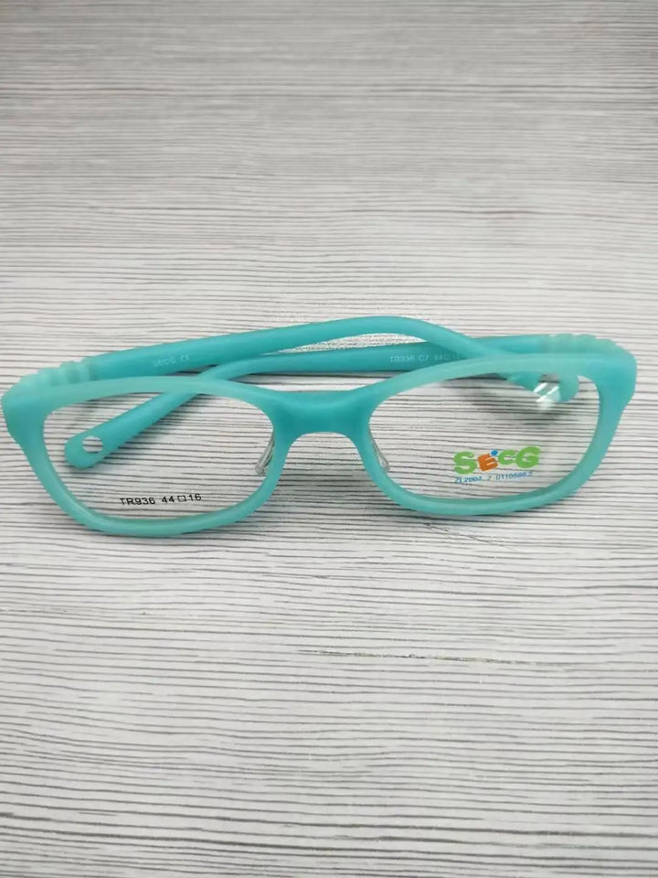 Secg Unisex Children's Full Rim Square Tr 90 Silicone Eyeglasses 18936 Full Rim Secg C7