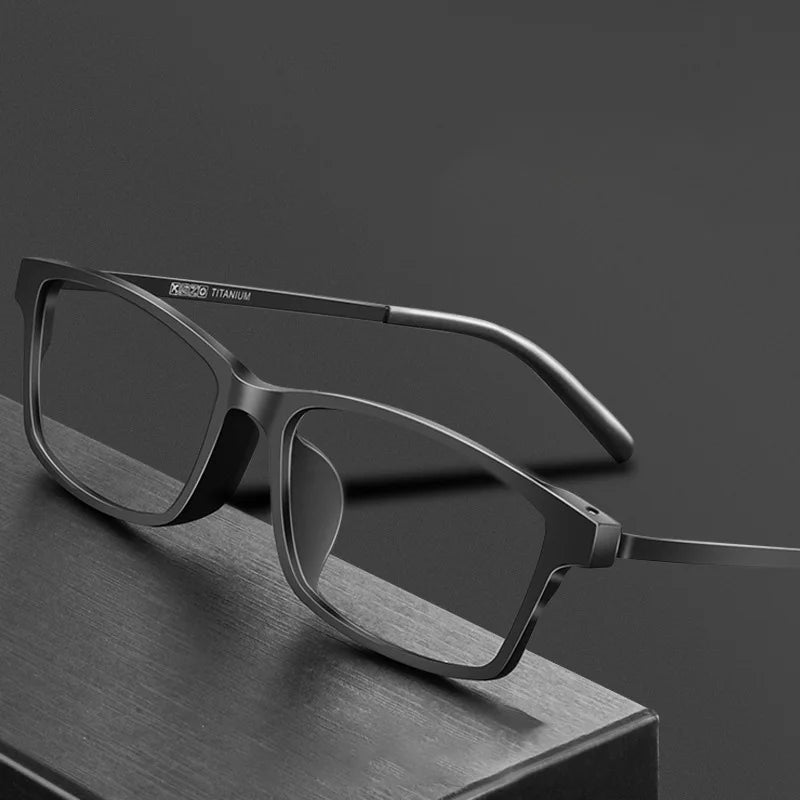 Kocolior Men's Full Rim Large Square Tr 90 Titanium Eyeglasses 3878 Full Rim Kocolior