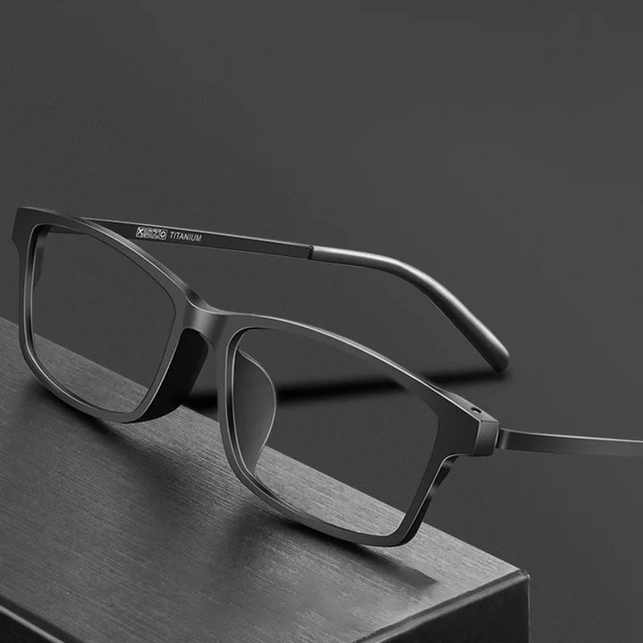 Kocolior Men's Full Rim Large Square Tr 90 Titanium Eyeglasses 3878 Full Rim Kocolior