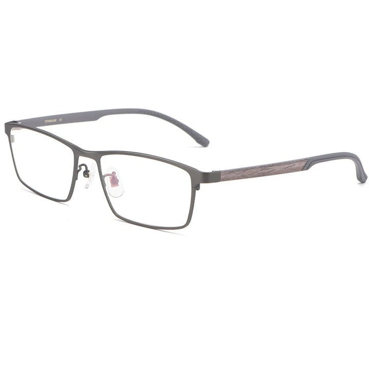 Kocolior Men's Full Rim Square Titanium Eyeglasses T0111 Full Rim Kocolior Matte Gray  