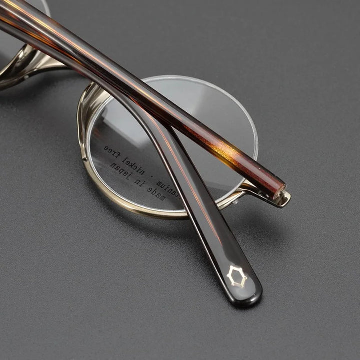 Aimee Unisex Semi Rim Round Titanium Eyeglasses 111380 Semi Rim Aimee