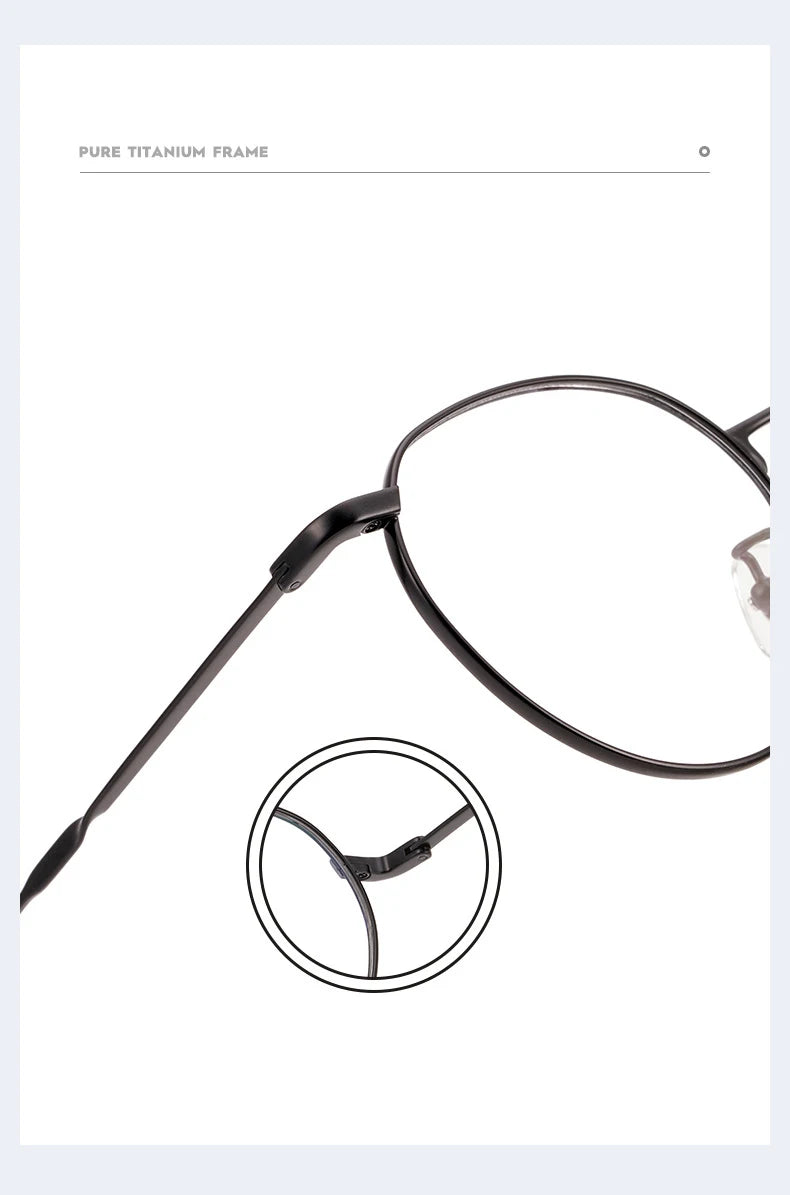 Muzz Unisex Full Rim Round Titanium Eyeglasses 86246 Full Rim Muzz