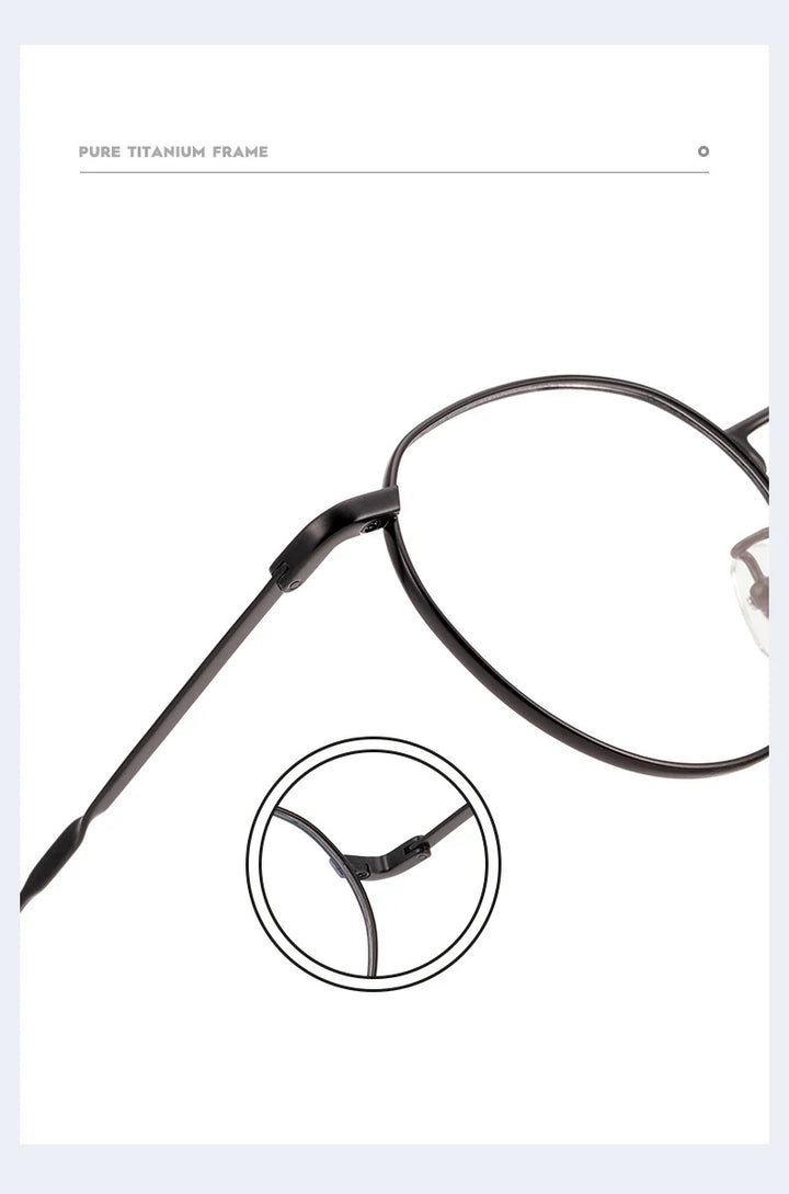 Muzz Unisex Full Rim Round Titanium Eyeglasses 86246 Full Rim Muzz