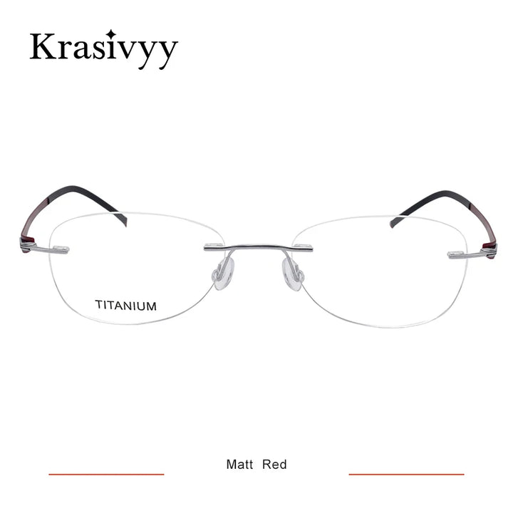 Krasivyy Women's Rimless Oval Screwless Titanium Eyeglasses 315003