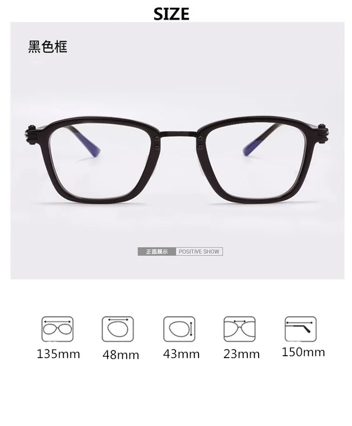 Aimee Women's Full Rim Square Titanium Acetate Eyeglasses 945880 Full Rim Aimee