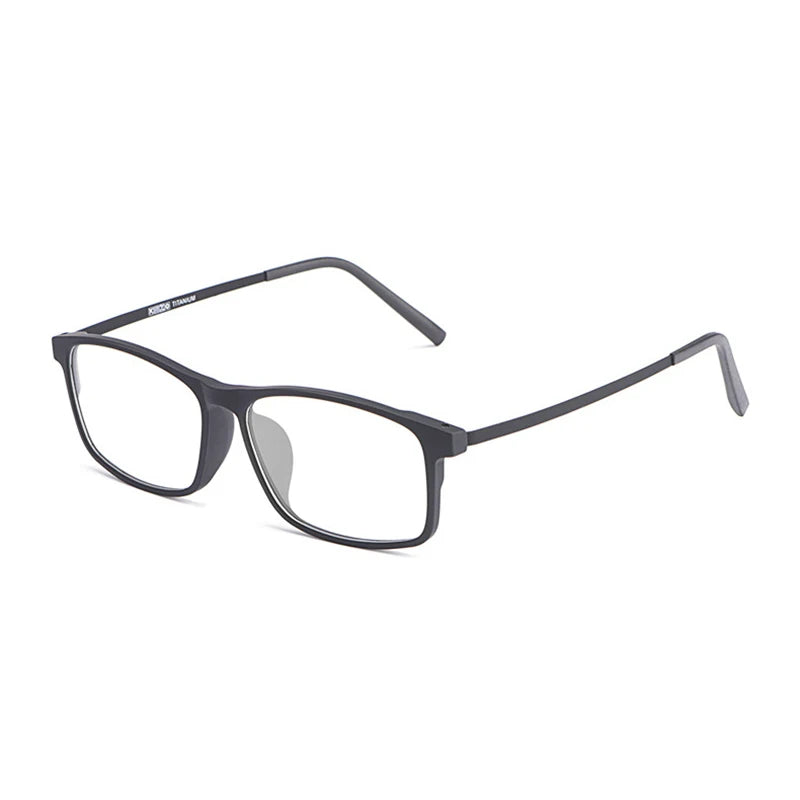 Hotony Unisex Full Rim Square Tr 90 Titanium Eyeglasses 20991 Full Rim Hotony black