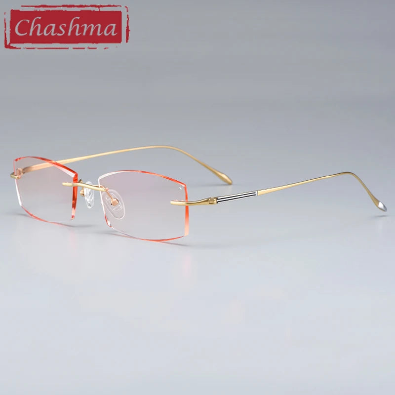 Chashma Men's Rimless Square Titanium Eyeglasses 59083