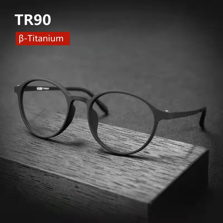 Kocolior Unisex Full Rim Irregular Round Tr 90 Titanium Eyeglasses 1935 Full Rim Kocolior