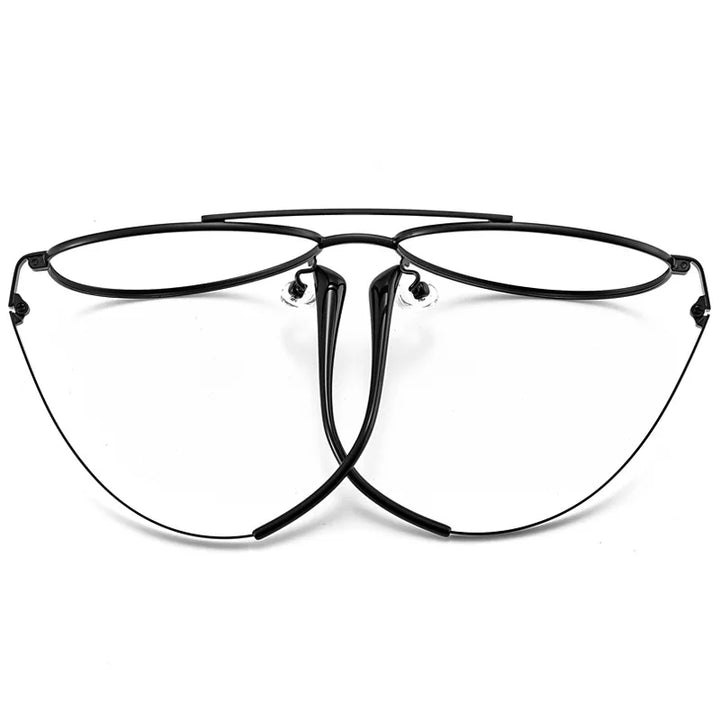 Kocolior Unisex Full Rim Large Oval Double Bridge Titanium Eyeglasses 2194 Full Rim Kocolior