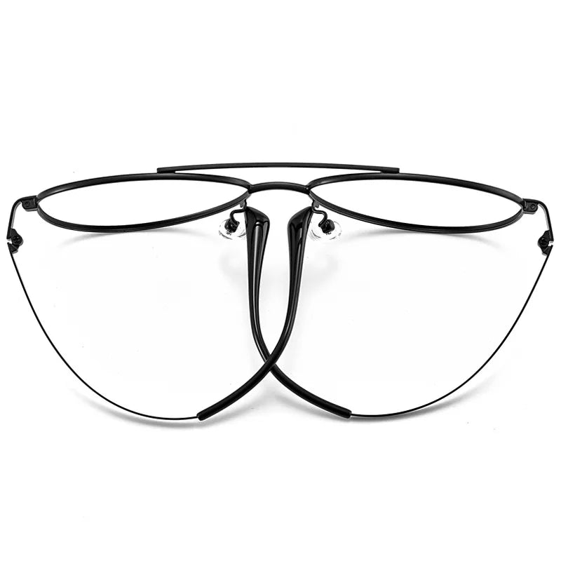 Kocolior Unisex Full Rim Large Oval Double Bridge Titanium Eyeglasses 2194 Full Rim Kocolior   