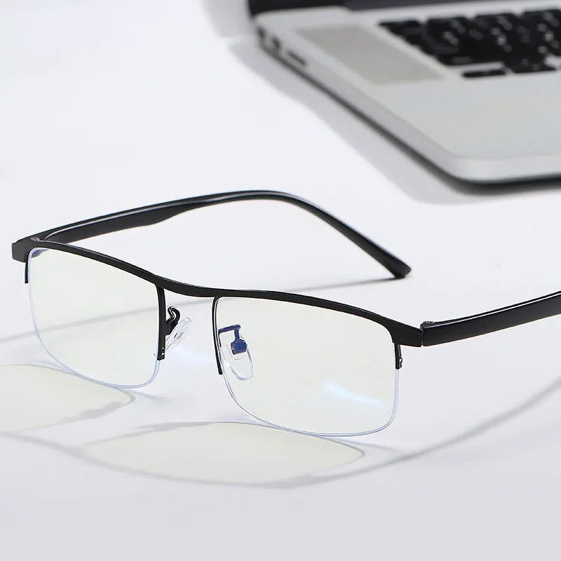 Hotochki Mens Semi Rim Square Alloy Eyeglasses Zy8801 Semi Rim Hotochki