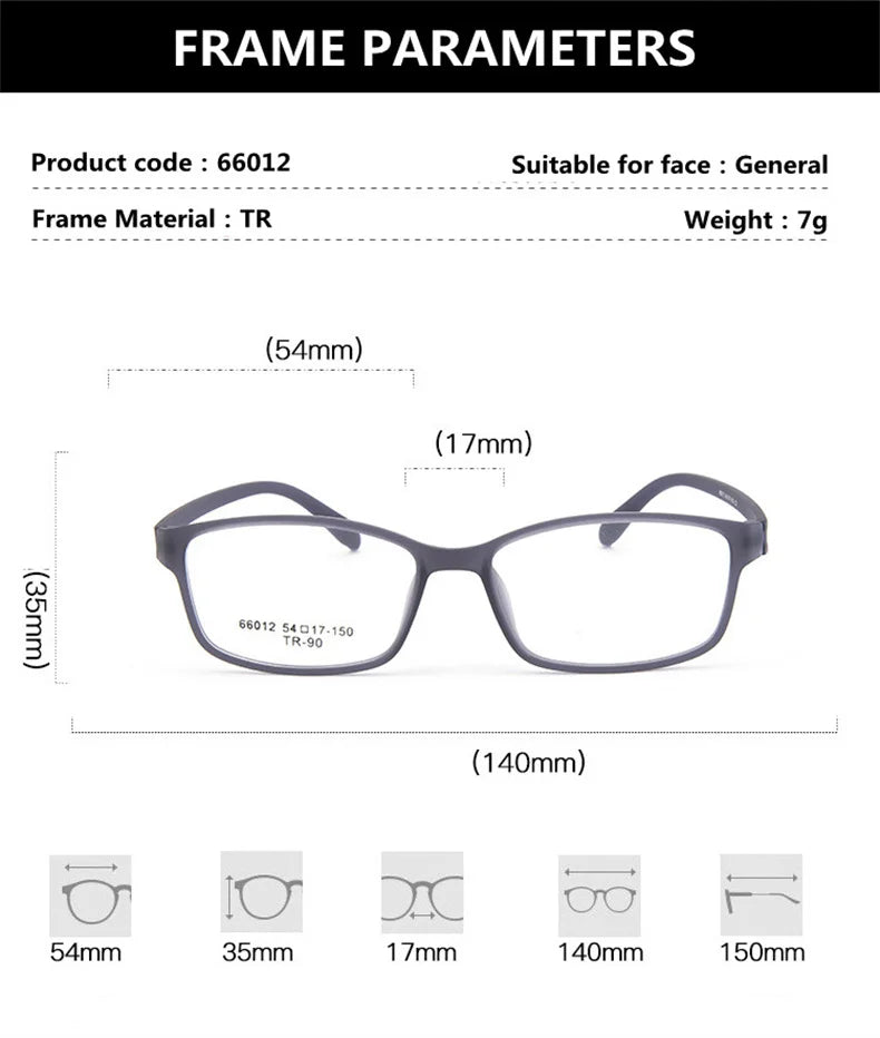 Kocolior Unisex Full Rim Square Tr 90 Stainless Steel Reading Glasses 66012 Reading Glasses Kocolior