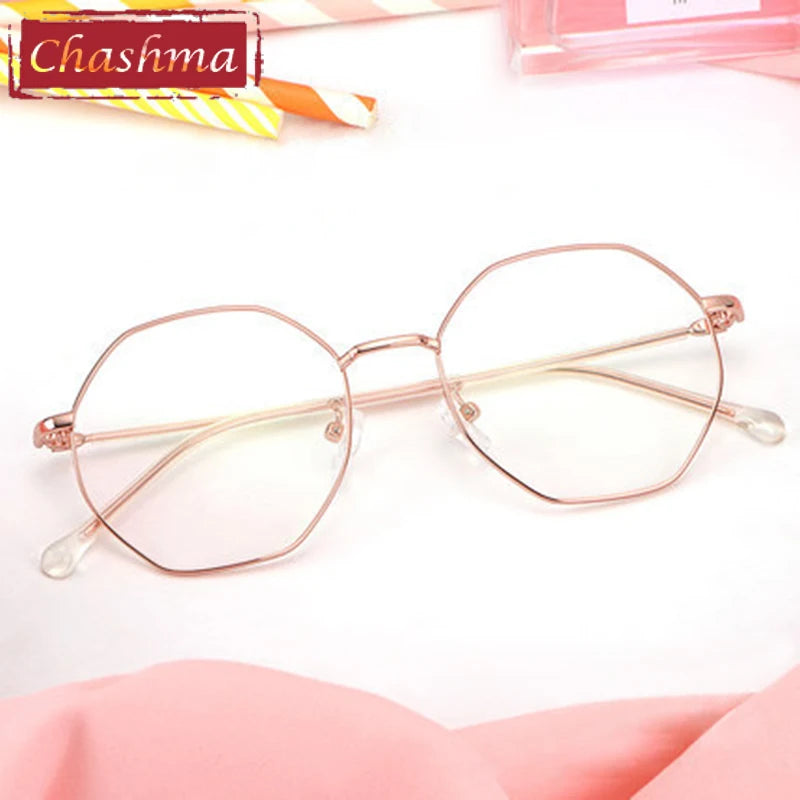 Chashma Ottica Women's Full Rim Polygon Alloy Eyeglasses 91100/01