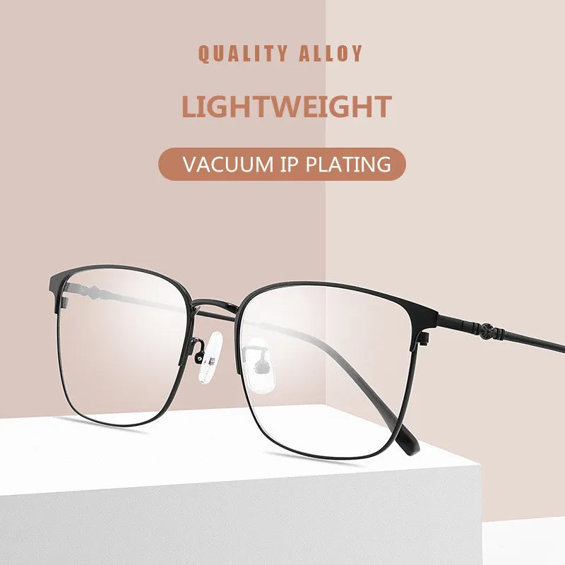 Kocolior Unisex Full Rim Large Square Alloy Hyperopic Reading Glasses 38001 Reading Glasses Kocolior